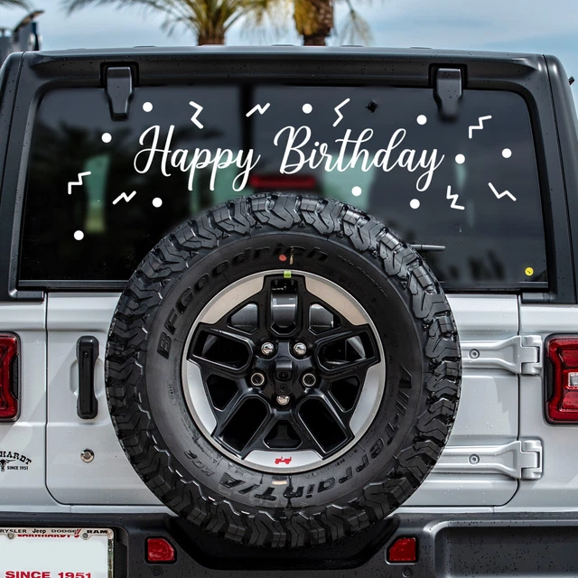 VINYL WALL ART Decal Happy Birthday Car Sign 12" x 30" Trendy