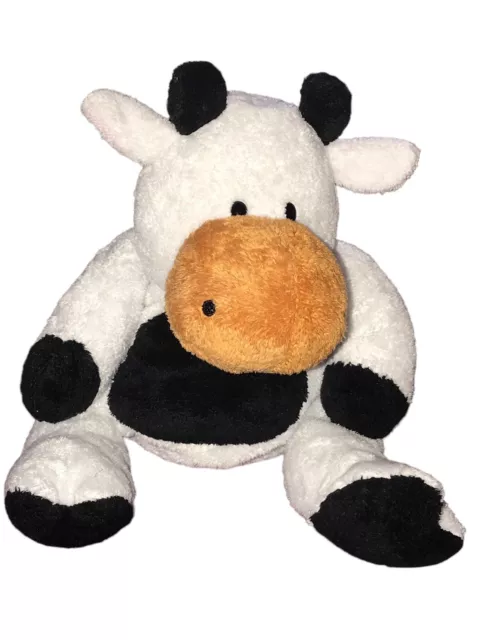 Ty Pluffies GRAZER the Cow Black White & Brown Soft Tylux 10" Plush 2002