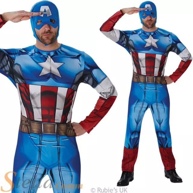 Mens Classic Captain America Book Week Superhero Fancy Dress Costume Outfit