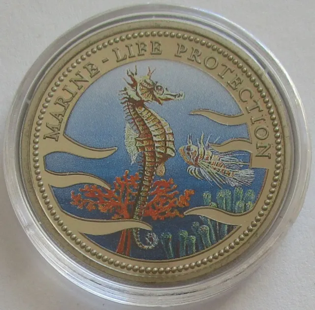 Palau 1 Dollar 1995 Marine Life Protection Seahorse