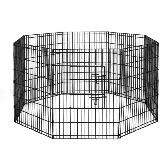 2x iPet Dog Puppy Animal Playpen Play Pen Enclosure Fence Cage 8 Panel 91cm 36"
