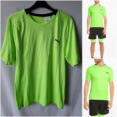 T-shirt da allenamento verde Puma aderente palestra running maglia taglia L