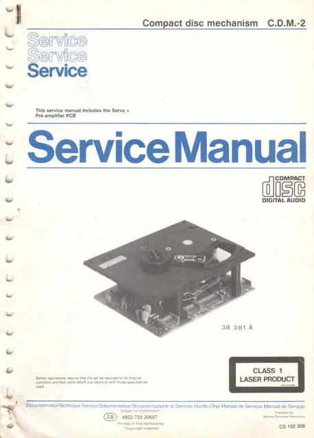 PHILIPS CDM 2 Compact Disc Service Manual Bundle (See listing for details)
