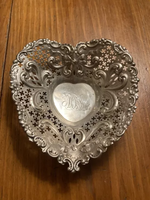 Vintage Chantilly by Gorham Sterling Silver Heart-shaped Candy Dish #4304