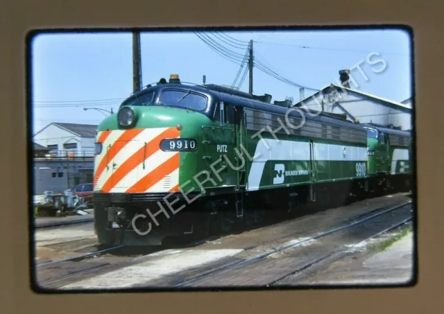 Original '73 Kodachrome Slide BN Burlington Northern 9910 E9AM Fresh Paint 27F59