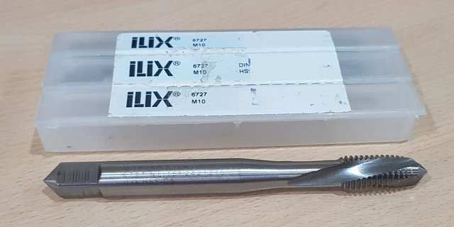 1pc M10 Spiral Flute Tap ILIX ISO2 (6H) 15" HSS COBALT DIN 371