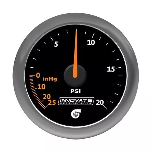 INNOVATE MTX-A: 20 PSI Analog Vacuum / Boost Gauge Black Dial  P/N: 3857