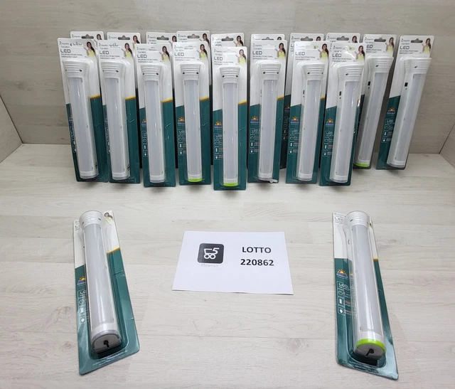 Lotto Stock materiale elettronico 20 Torce Led ricaricabili nuove usate fiera