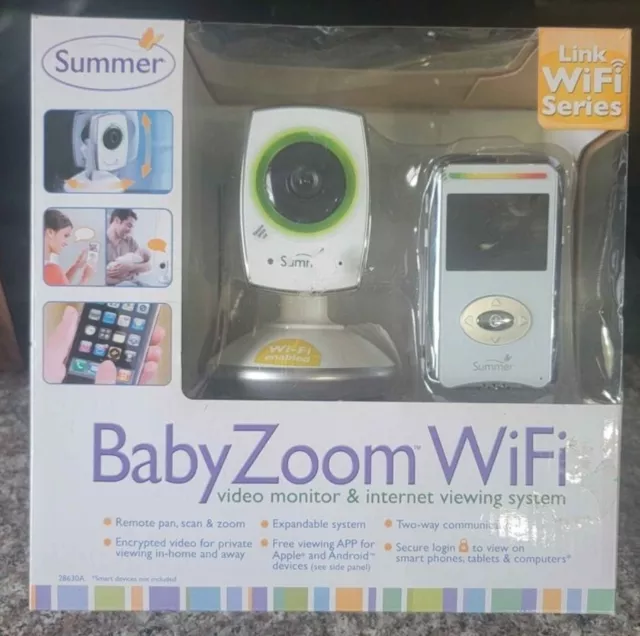 Summer Baby Zoom WiFi video monitor & Internet viewing system in Box- Brand NEW