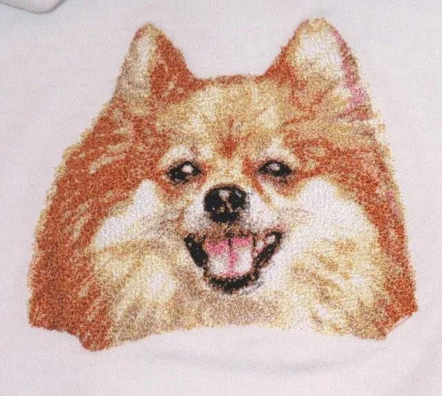 Embroidered Long-Sleeved T-Shirt - Pomeranian DLE2507 Sizes S - XXL