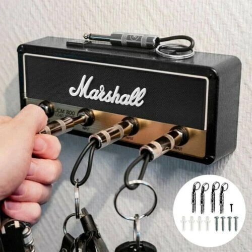Portachiavi Marshall Jack Rack 2.0 Per Chitarra - Gancio Montaggio A Parete Con 4 Jack, Stile Amplificatore - Foto 6