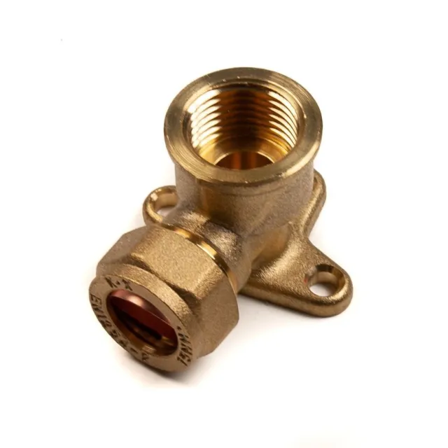 15mm x 1/2" Wall Plate Elbow Compression Brass FREEE DELIVERY