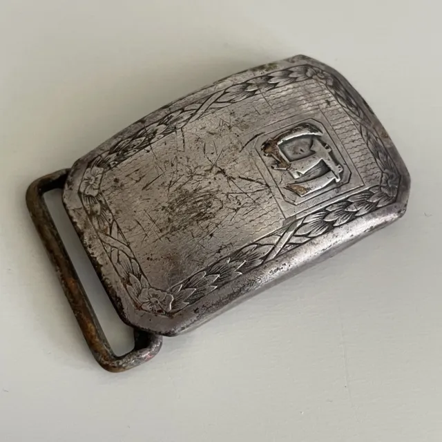 Vintage Hickok Belt Buckle DuroPlate USA Silver plate Rare Antique