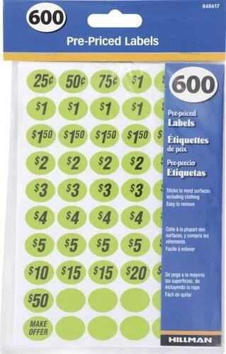 Hillman™ Assorted Price Labels