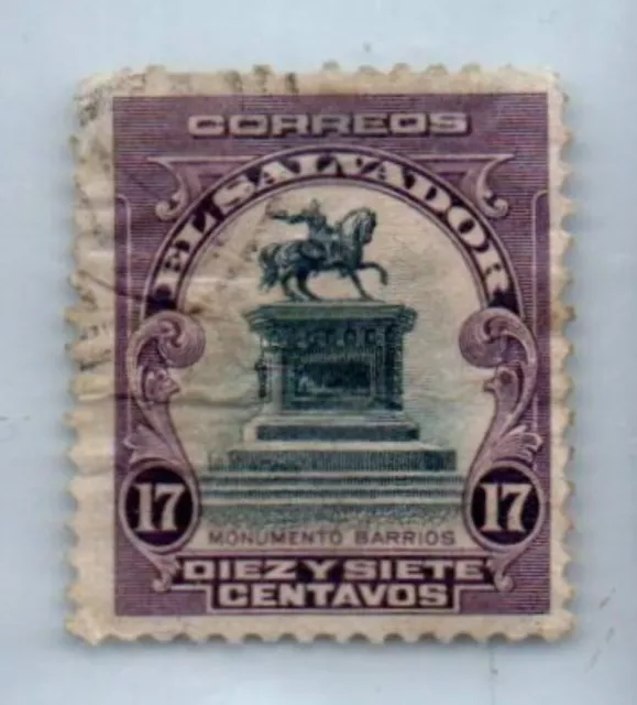 1912 EL SALVADOR Stamp - Gerardo Barrios Monument 17c SC#407 1809D