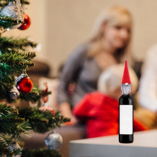 6 Pcs Herzstück Tischdekoration Weihnachtsmütze Weihnachtsdeko Weinflasche