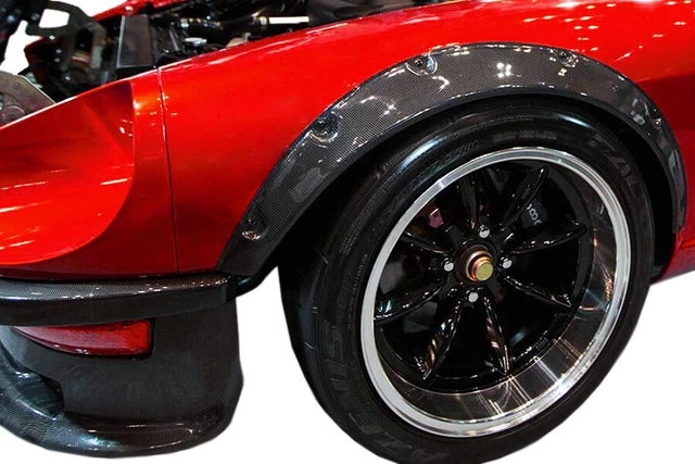 2 Bandes Protection Ailes 33cm Fibre Carbone - Élargisseurs Garde-Boue Universels Voiture