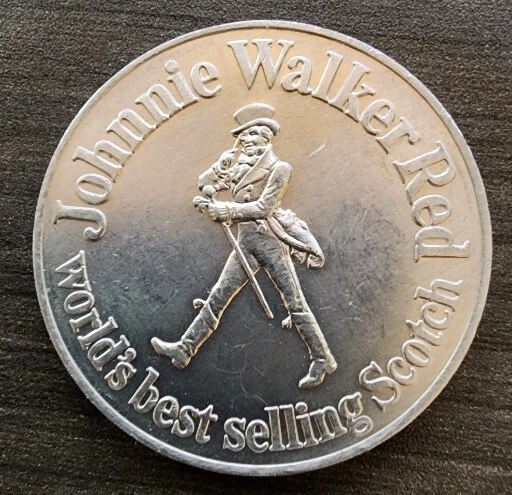 Vintage Johnnie Walker Red Scotch Washington Redskins 1971 Schedule Coin Token