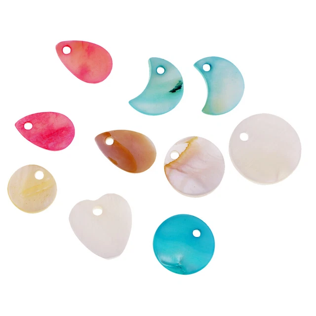 10x Mixed Muschelschale Flache Charms Perle Für DIY Schmuck Machen Handwerk 10
