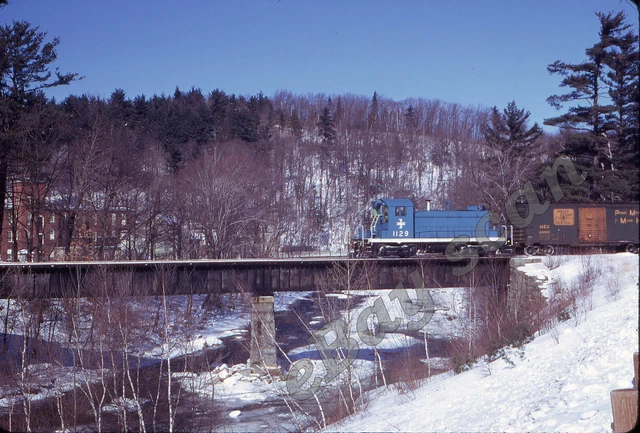 Boston & Maine 1129 (EMD SW1) on local N-1, February 1973 - 4 Kodachrome slides 2
