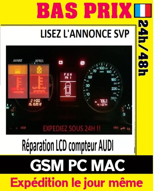 Réparation LCD compteur Audi TT A2 A3 A4 A5 A6 petit-prix