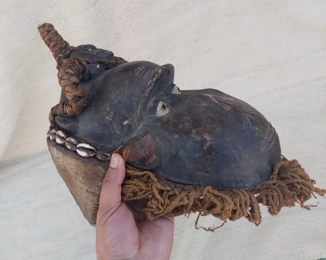 African Tribal Art Wooden Carved mask  Tubular Eyes Liberia African Art 19