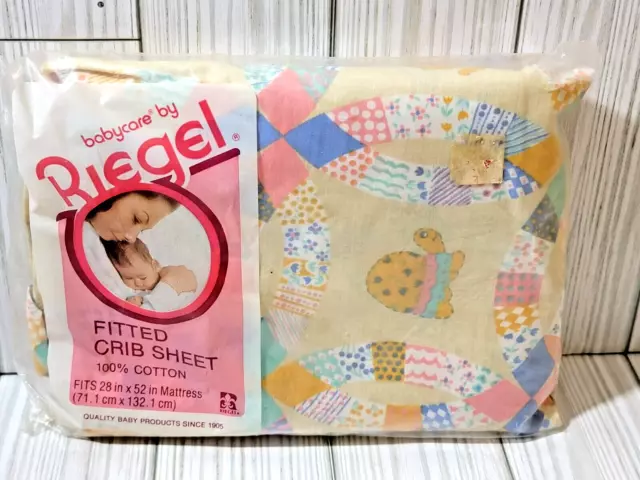 Riegel "Turtles" Fitted Crib Baby Sheet 100% Cotton 28" x 52" NOS Unopened