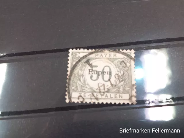 Eupen 50 Cent Te betalen Deutsches Reich Besetzung Belgien gestempelt WK1 1914