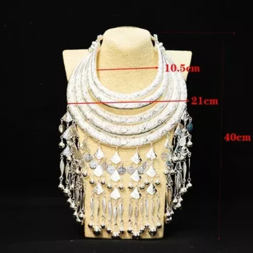 Miao Jewelry Chinese Traditional Retro Miao Silver Jewelry Miao Necklace