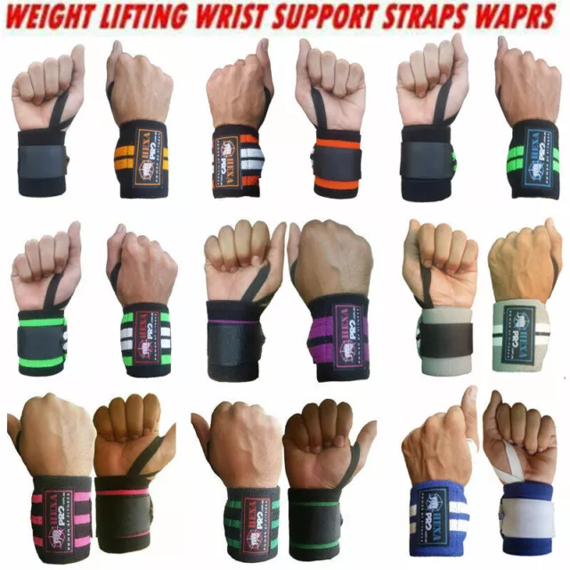 Weight Lifting Gym Muscle Training Wrist Support Straps Wraps Bodybuilding