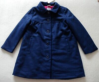 ELLE Junior Girls Wool Blend A Line Navy Winter Pea Coat Jacket age 7-8 YRS