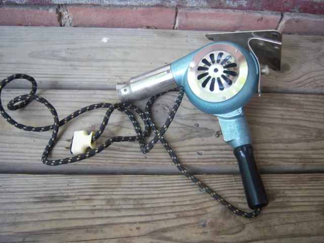 DeLuxe General Green Metal Hair Dryer W/Built On Stand Model 12016 Works Vtg.