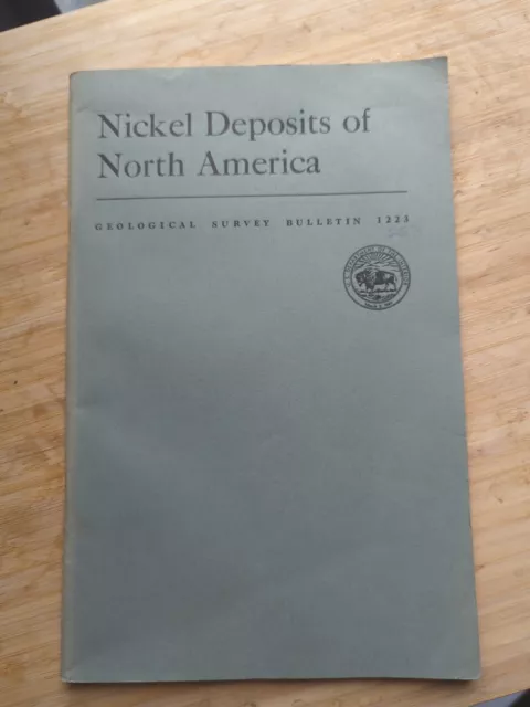 1966 Nickel Deposits of North America Geological Survey Bulletin 1223 Cornwall