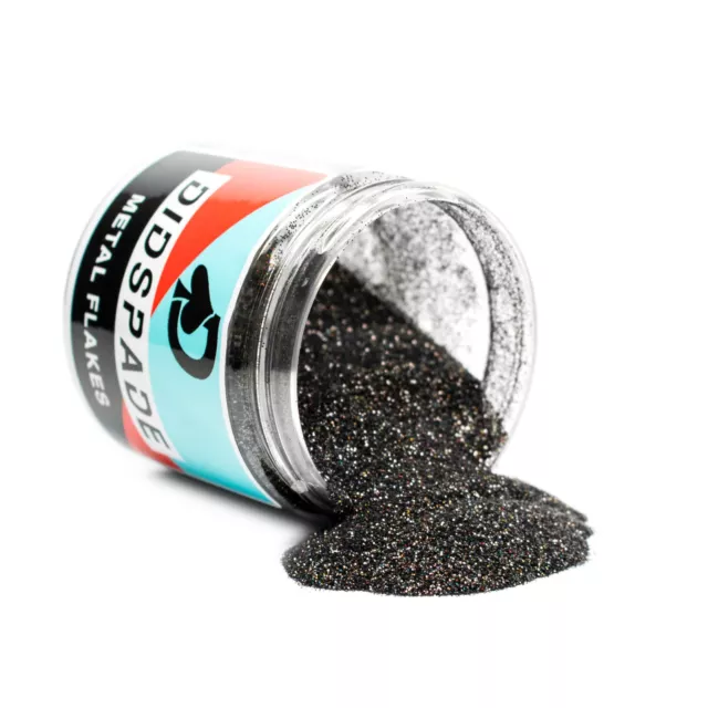 2oz Black Magic 0.008 Black Holographic Micro Metal Flake - Solvent Resistant