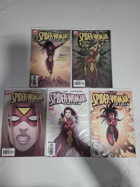 MARVEL Spider-Woman Origin #1, 2, 3, 4, 5 Limited Series Complete Lot of 5