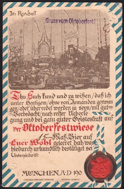 AK München, Gruss vom Oktoberfest, Im Rondell