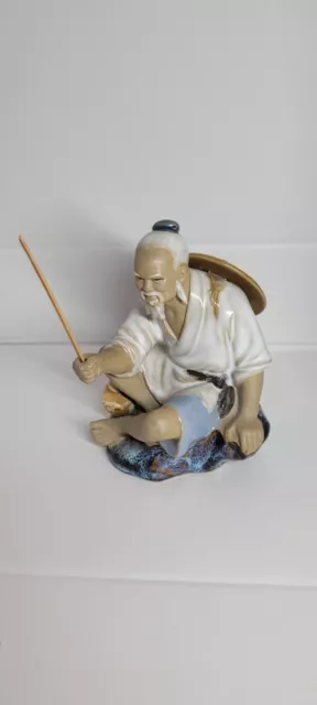 Vintage Chinese fisherman mudman Figurine