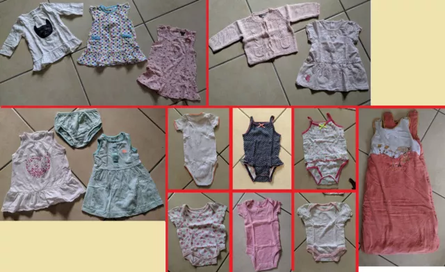 Gros Lot de vêtements Taille 6 mois bébé robes gilet body Douillette