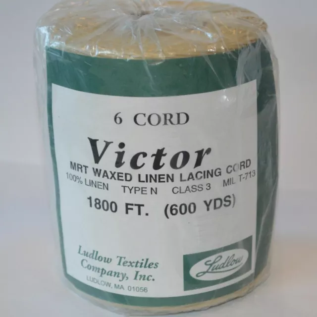 LINO encerado cordón Victor 6 capas alfombra trenzado hilo de cordel 600 yardas