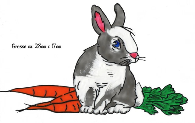 Window Color Bild Fensterbild Aufkleber  " Hase mit Karotten  " 235