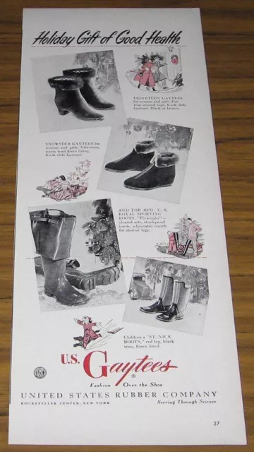 1948 Vintage Ad~Us Gaytees Ladies Rubber Boots~Us Rubber Co