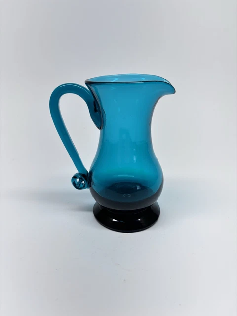 RARE Pair of Blue Blenko Colonial Williamsburg Blown Glass