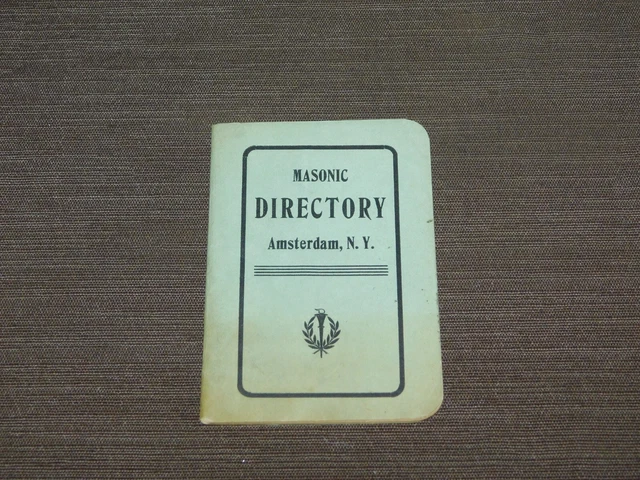 Vintage 1904 Masonic Directory Amsterdam Ny