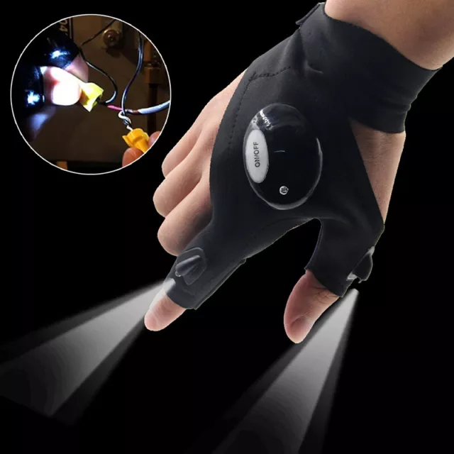 Outdoor Work LED Light Beam Glow Gloves Flashing Rave Finger Up Lighting