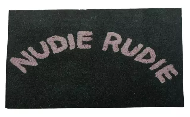 Dolls House Bath Mat "Nudie Rudie" Black & Pink Modern Bathroom Rug Printed Card
