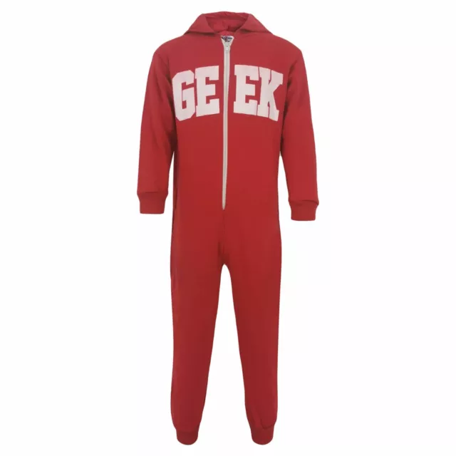 A2Z Onesie one piece Bambini Rosso Pigiama Geek Stampa Pile Costume Per Ragazze