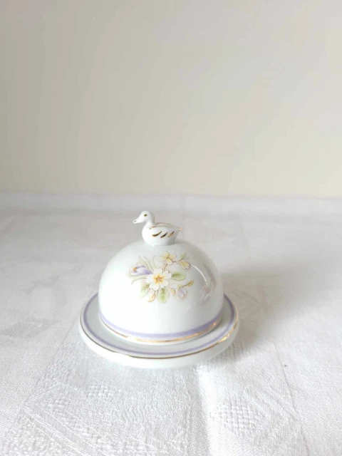 Beurrier En Porcelaine Blanc Grand Modèle - Récipient Beurre Comptoir Ou Frigo | JSHKY