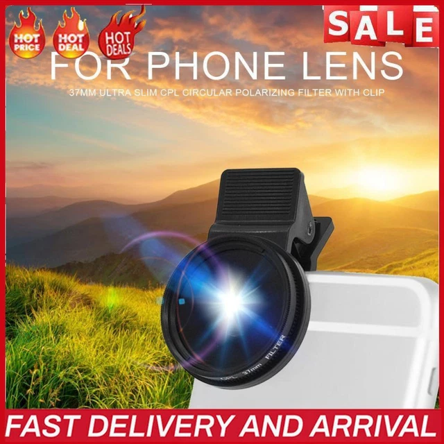 37mm Ultra Slim CPL Circular Polarizing Lens Filter with Clip Phone Accessories