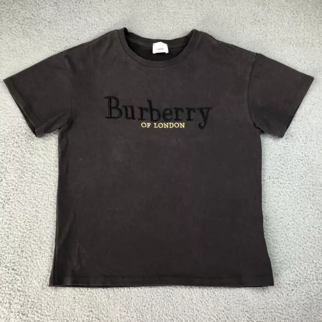 Burberry Of London "Fuzzy" Textured T Shirt Brown Embroidered Men's Medium M