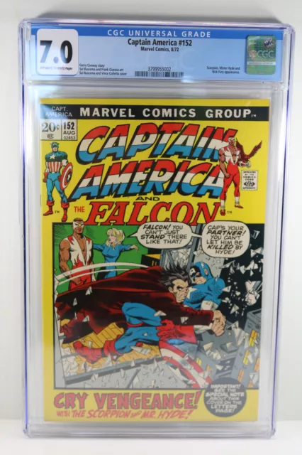 Captain America & The Falcon #152 CGC 7.0 Scorpion Mister Hyde Nick Fury APP F/S